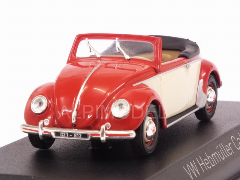 Volkswagen Beetle Hebmuller Cabriolet 1949 (Red/Cream) by norev