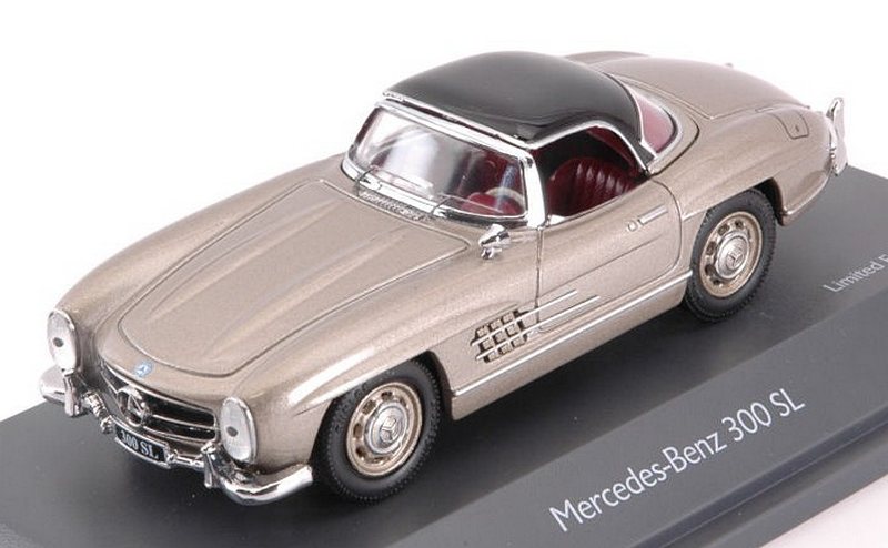 Mercedes 300 SL Spider with black hard top (Champagne Metallic) by schuco