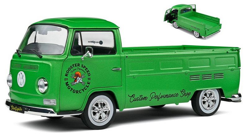 Volkswagen T2 PickUp Rooster Speed Motorcycle Custom 1968 (Green) by solido