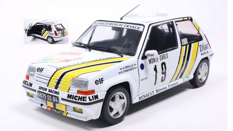 Renault 5 GT Turbo Mk2 #19 Rally Monte Carlo 1989 Oreille -Thimonier by solido