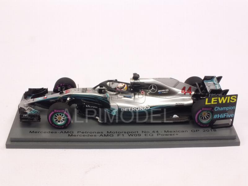 Mercedes AMG W09 F1 #44 GP Mexico 2018 Lewis Hamilton World Champion (with board) - spark-model