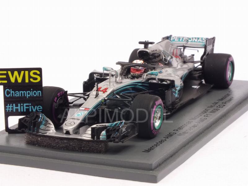 Mercedes AMG W09 F1 #44 GP Mexico 2018 Lewis Hamilton World Champion (with board) by spark-model