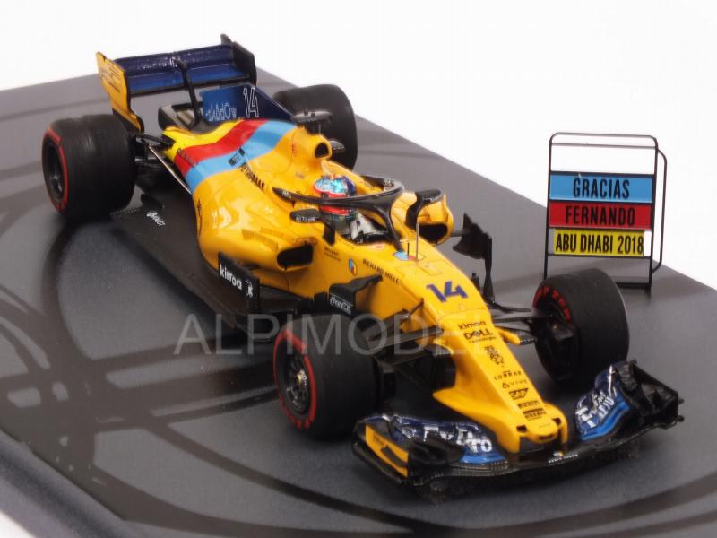 McLaren MCL33 #14 GP Aubu Dhabi 2018 Fernando Alonso Last F1 Race - spark-model