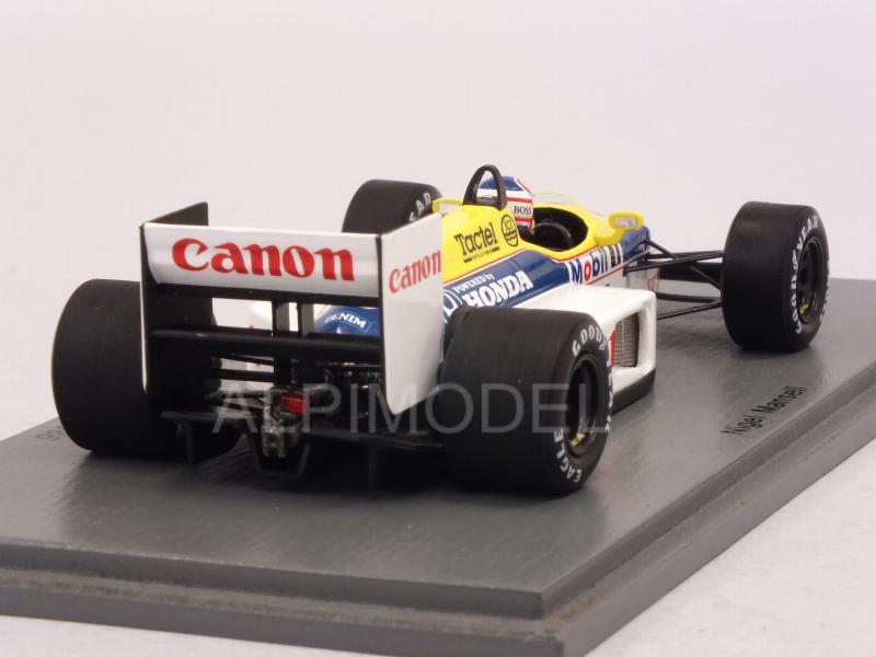 Spark Model S7481 Williams Fw11 5 Winner Gp Belgium 1986 Nigel Mansell 1 43