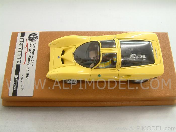 Alfa Romeo 33 Coupe Prototipo Speciale Paris Autoshow 1969 (Yellow) Limited Ed. 60pcs. - tecnomodel