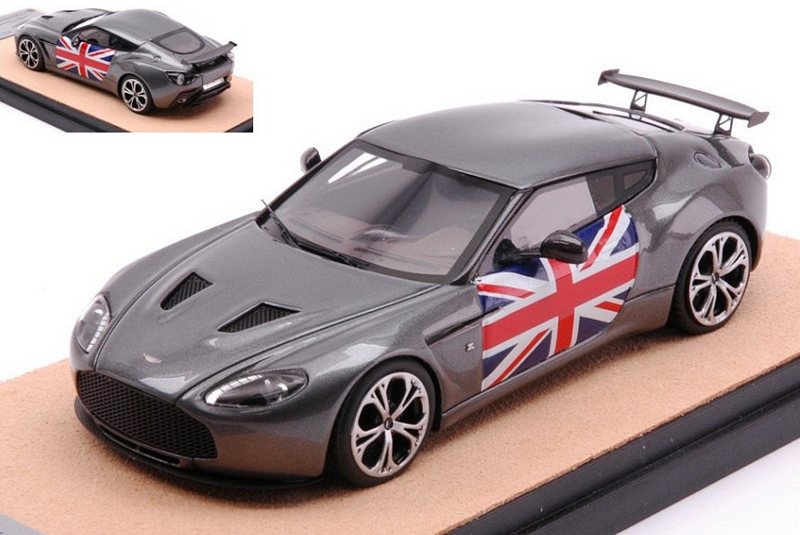 Aston Martin V12 Zagato 2012 (Silvergun/Flag) Lim.Ed.10pcs by tecnomodel