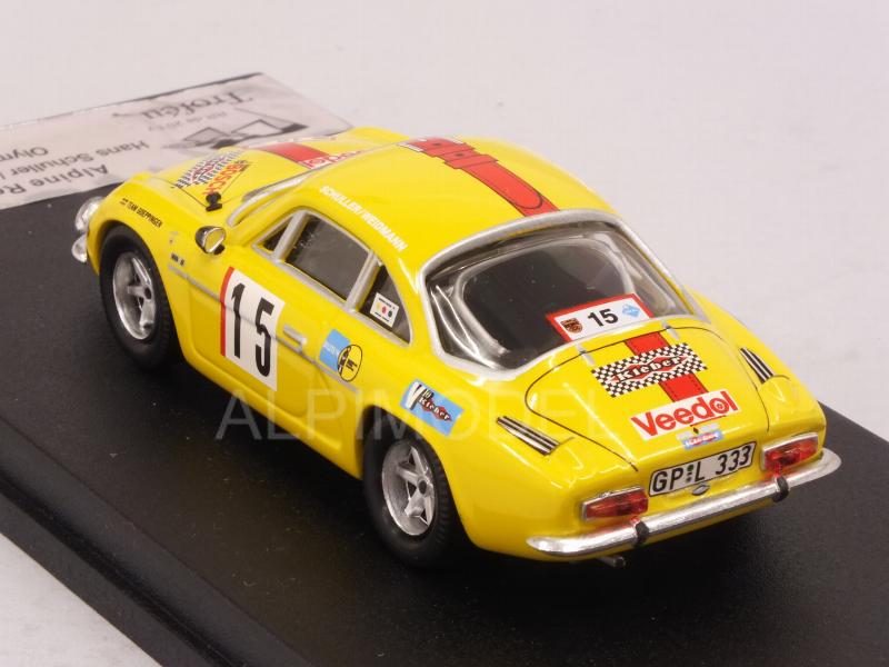 Alpine A110 Renault #15 Olympia Rally 1972 Schuller - Weidmann - trofeu