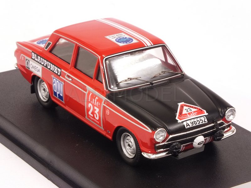 Ford Cortina Lotus #23 Rally 1000 Lakes 1965 Soderstrom - Bohlsson - trofeu