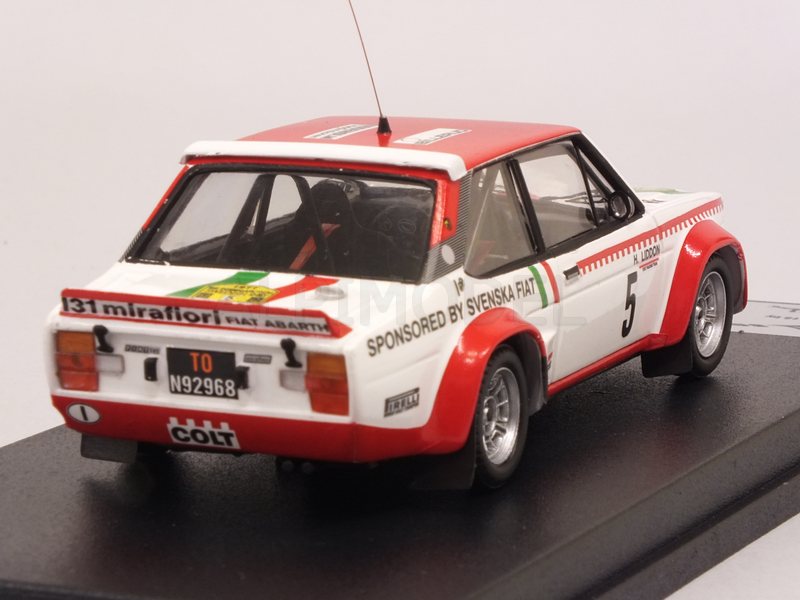 Fiat 131 Abarth #5 Rally Sweden 1977 Makinen - Liddon - trofeu