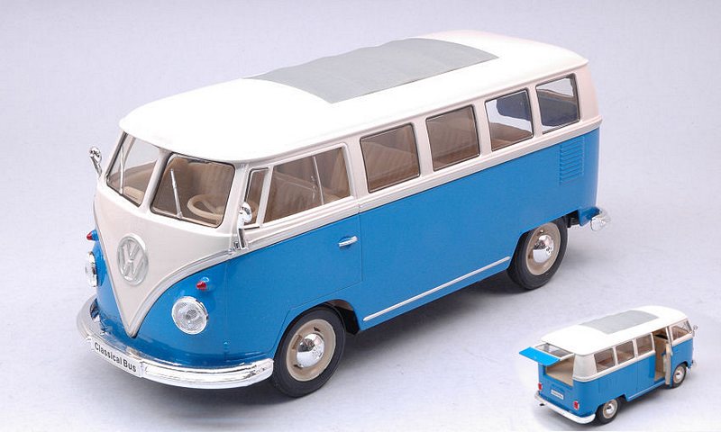 Volkswagen T1 Bus 1962 (Blue/White) by welly