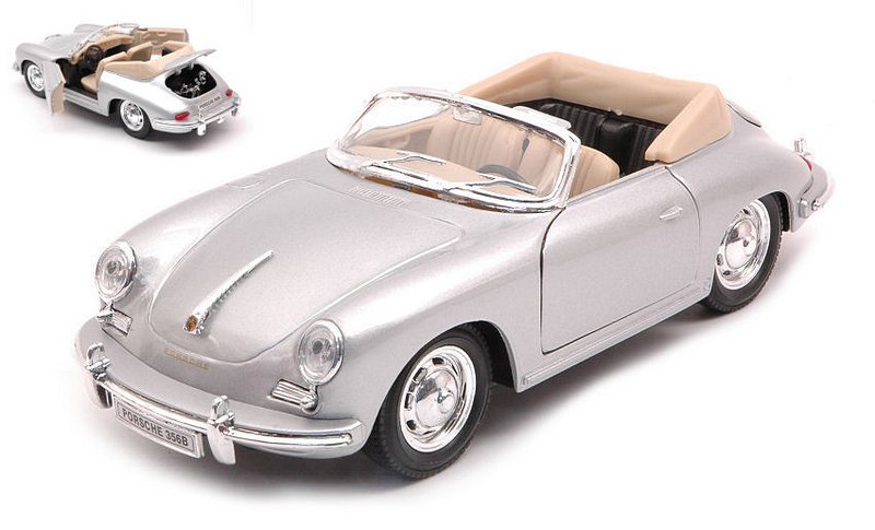 Porsche 356 B Cabrio 1960 Silver 1:24 by welly