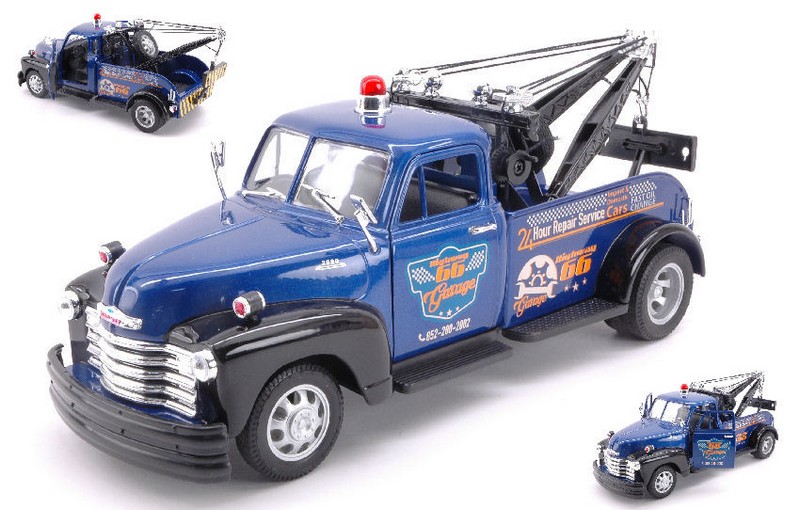 Chevrolet 3800 Tow Truck Higway 66 Garage (Metallic Blue/Black) by welly