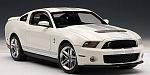 Ford Shelby Gt 500 2010 Bianco/strisce Argento 1:18