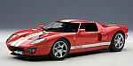 Ford Gt 2004 Rosso/bianco 1:18
