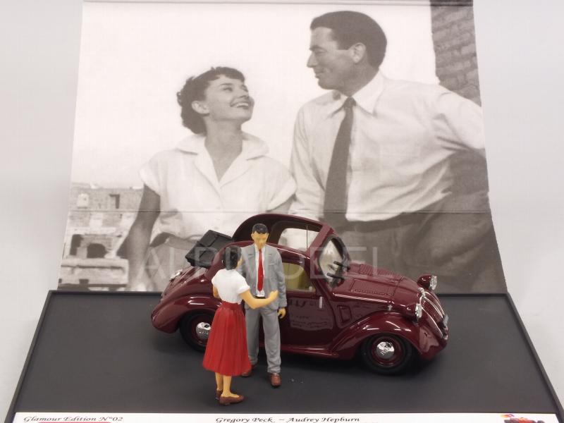 Fiat 500A Topolino ROMAN HOLIDAY - VACANZE ROMANE 1953 Audrey Hepburn-Gregory Peck (Limited Edition) by brumm