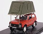 Lada Niva 1981 with tent on roof (Red)