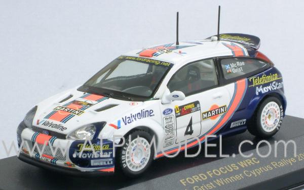 MCRAE WINNER RALLY ACROPOLIS 2001 IXO RAM019 1/43 FORD FOCUS WRC #4 C 