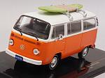 Volkswagen T2 Kombi Bus 1975 with surfboard (Orange/White)