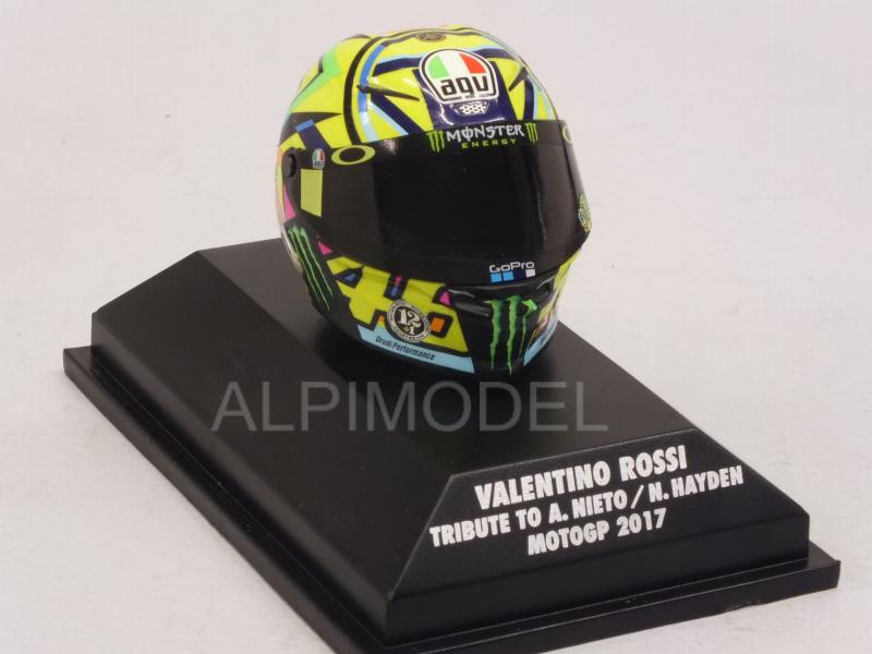 Helmet AGV Tribute Nieto-Hayden MotoGP 2017 Valentino Rossi  (1/8 scale - 3cm) by minichamps