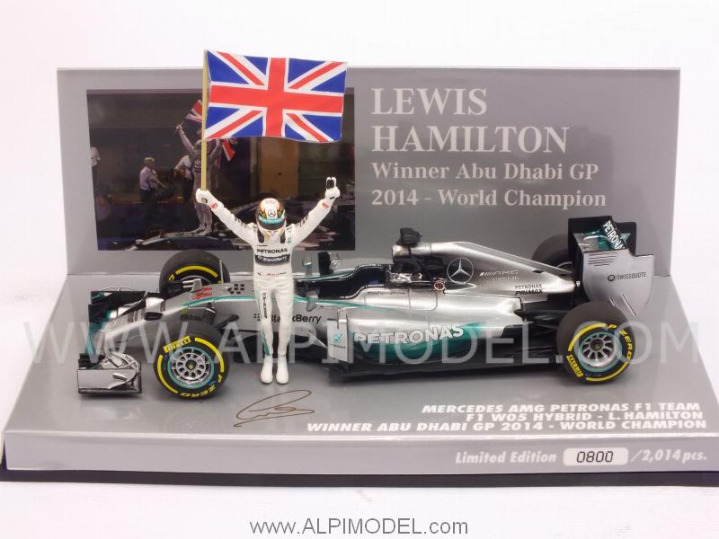 Minichamps mercedes w05 abu dhabi gp 2014-Lewis Hamilton champion du monde 1/43 