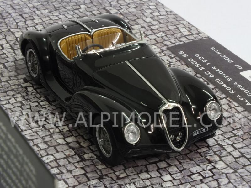 Alfa Romeo 6C 2500 SS Corsa Spider 1939 (Black) (resin) by minichamps