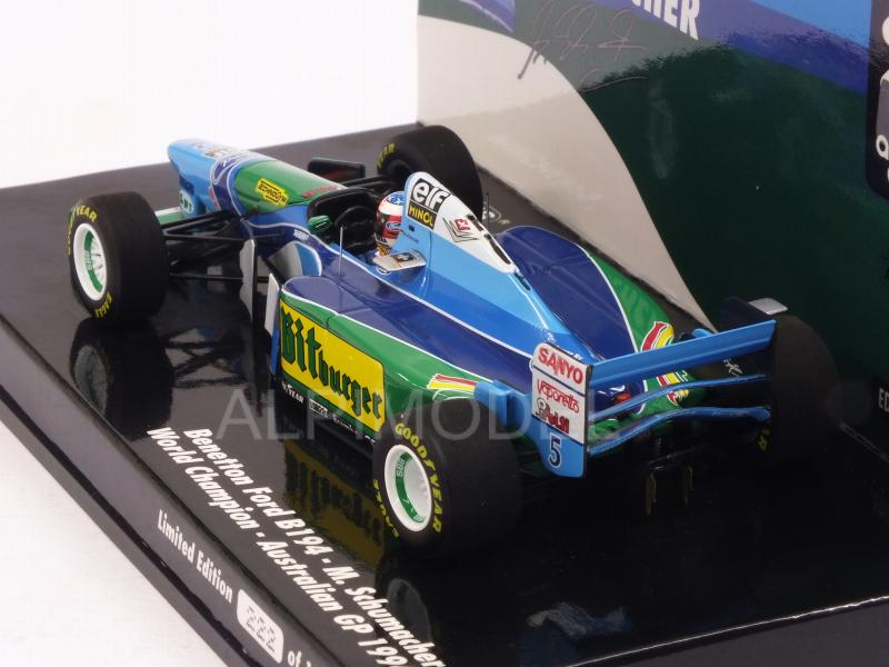 Benetton B194 Ford #5 GP Australia 1994 World Champion Michael Schumacher  (HQ Resin) by minichamps