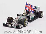 Mercedes W05 AMG Winner GP Abu Dhabi 2014 World Champion Lewis Hamilton (with Flag)