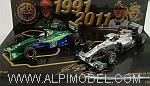 Jordan 191 Ford 1991 + Mercedes GP W02 2011 Michael Schumacher 1st GP Special Edition Set 20 Years