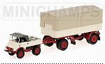 Mercedes Unimog 401 1951 with trailer (White&Red)