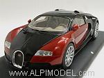 Bugatti Veyron 16.4 1/18 scale (Black/Red Metallic) (no opening features) in Gift Box - leather base