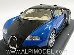 Bugatti Veyron 16.4 1/18 scale (Black/Blue) in Gift Box - leather base