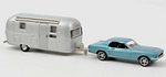 Ford Mustang 1968 (Metallic Blue) and Airstream Caravan by NOREV