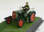 Hela D15 tractor with cutter bar and figure