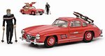 Mercedes 300 SL (Red) with ski and figurine