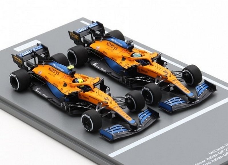 McLaren Set MCL35M Winner GP Italy 2021 Daniel Ricciardo + 2nd place Lando Norris by SPK