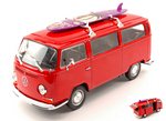 Volkswagen T2 Bus (Red) with surfboard 1972 by WELLY